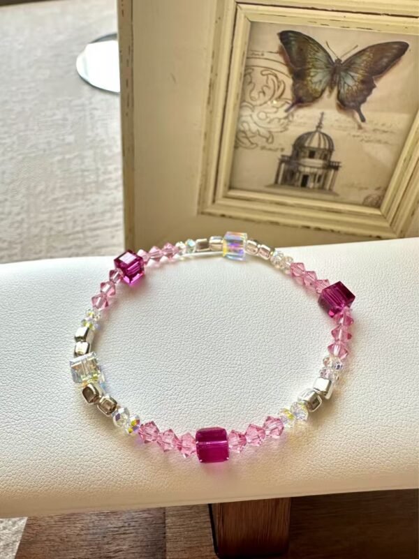 Crystal glass bracelet(Pink sugar cubes)